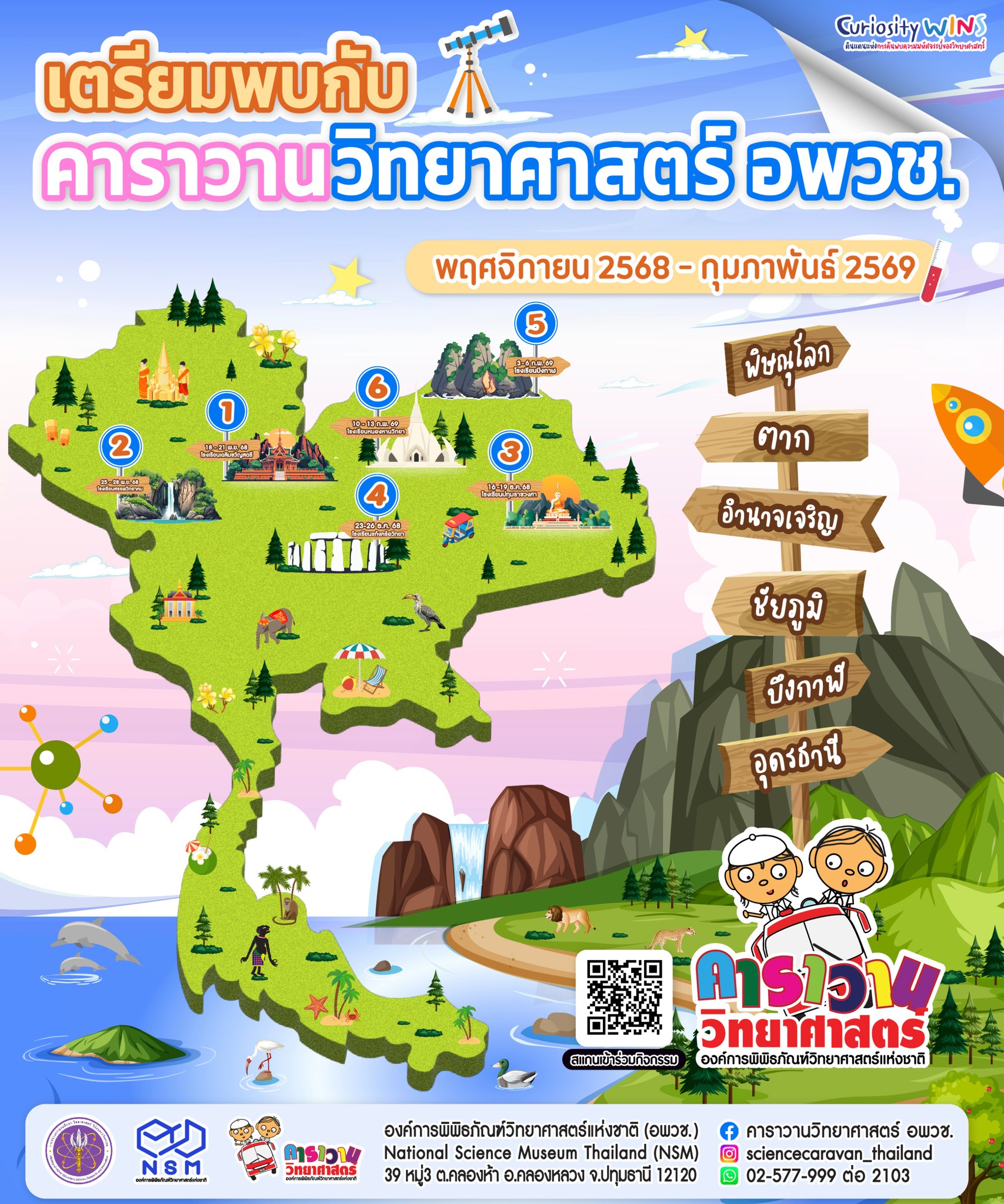 แผนที่คาราวานวิทยาศาสตร์ อพวช.