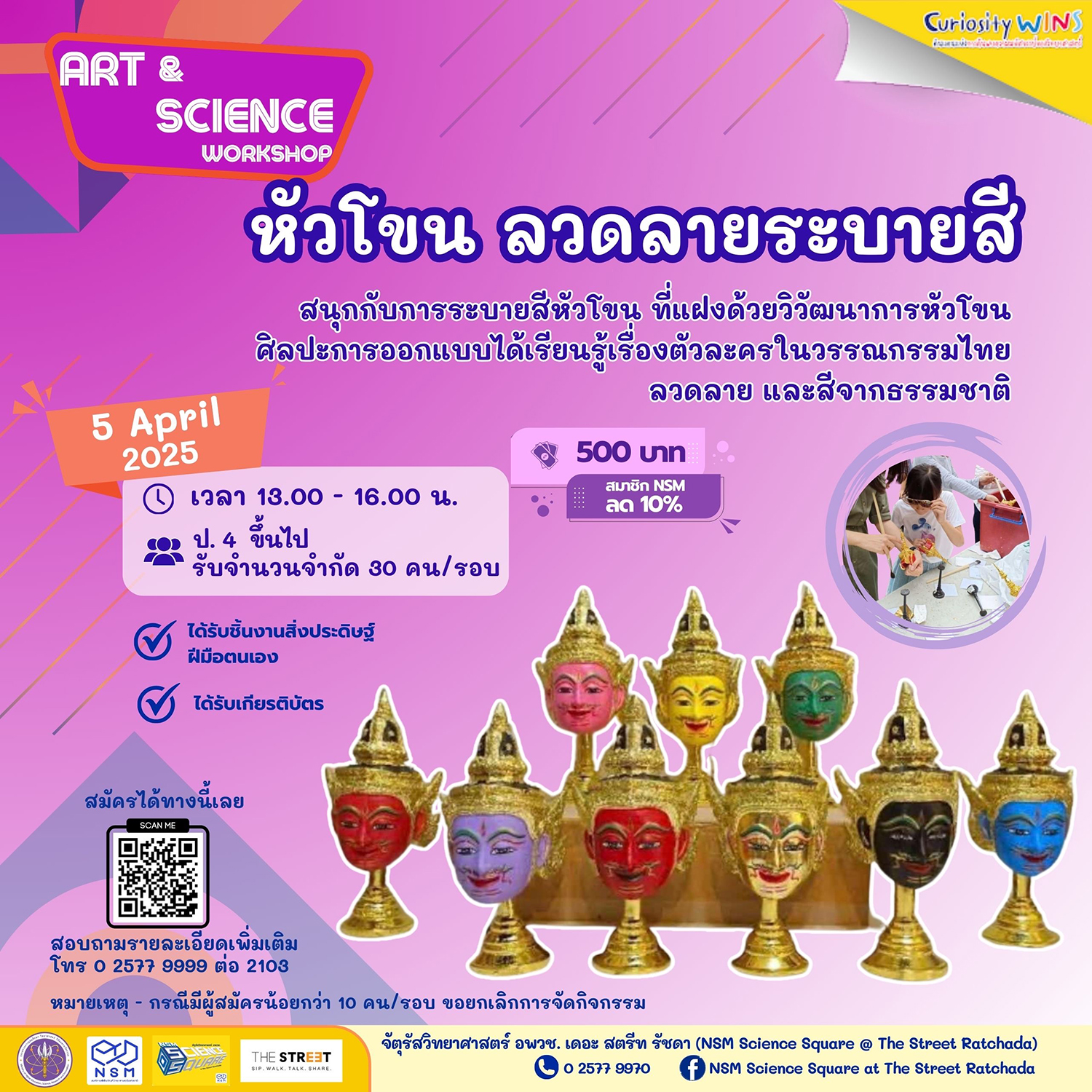 หัวโขน ลวดลายระบายสี 